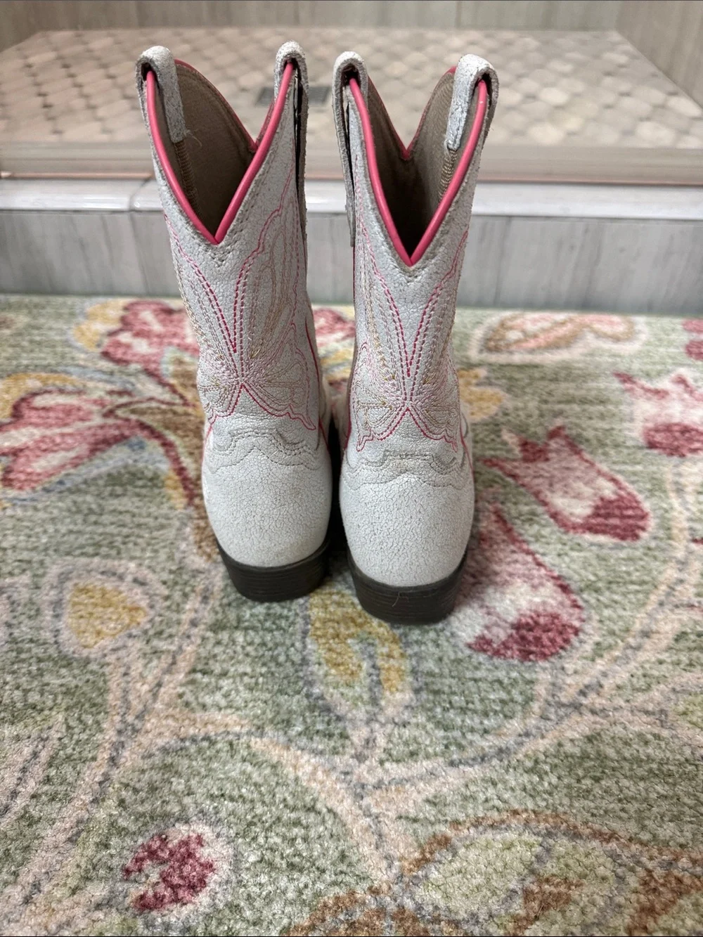 Ariat Girls Heritage Butterfly Ivory Boots